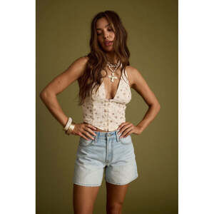 12th Tribe Nico Light Wash Denim Shorts Size LL